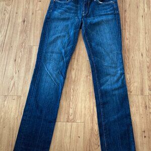 7 For All Mankind- Women's Straight Leg Stretchy Blue Jeans (Size 50)